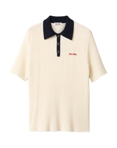 Рибленый кашемировый поло, Natural Miu miu