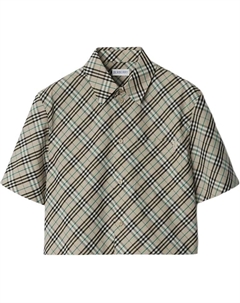 Короткая клетчатая кроп-рубашка, Valley Shell Burberry