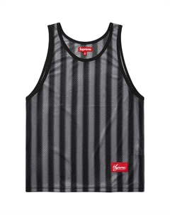 Полосатый сетчатый топ, черный Supreme