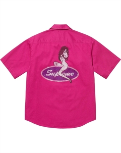 Короткий рубашка с пайетками pin up, фуксия Supreme