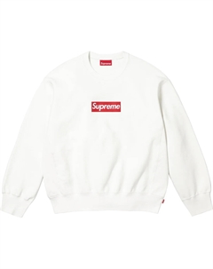 Постиранный худи с боковым логотипом, белый Supreme