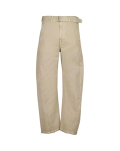 Брюки с перекрученным поясом, хаки Lemaire