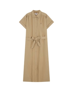 Женское платье с коротким рукавом, хаки Tommy hilfiger