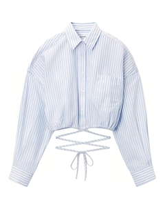 Полосатая укороченная рубашка, розовый Alexander wang