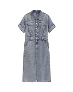 Женские платья с коротким рукавом светлые стираемые, Light Washed (Without Belt) Gap