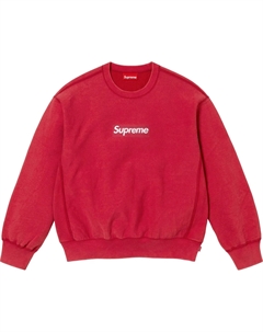 Постиранный худи с боковым логотипом, красный Supreme