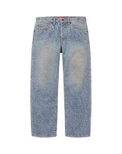 Джинсы унисекс, синий/черный Supreme