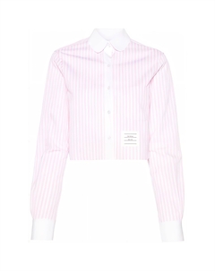 Полосатая хлопковая укороченная рубашка, розовый Thom browne