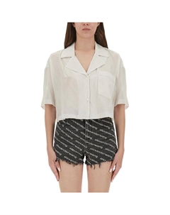 Полосатая укороченная рубашка T, белый Alexander wang