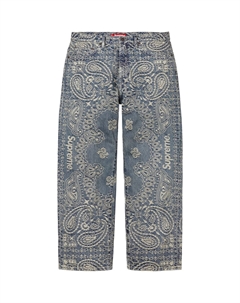 Джинсы-бананы джаккард, синий Supreme