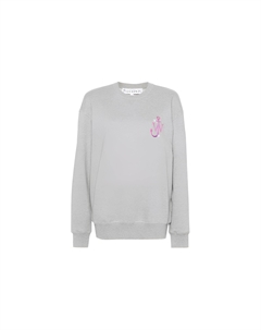 Хлопковый свитшот с вышитым логотипом, серый Jw anderson