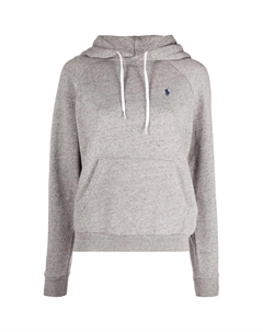 Худи с вышитым пони на шнурке, серый Polo ralph lauren