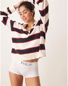 Бесшовные шорты в рубчик белого цвета Polo ralph lauren