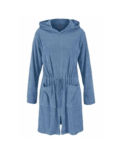 Мой домашний женский халат Nela, идеально подходит для сауны и спа, отельный халат, утренний халат, 1 шт., однотонный, короткий, с шнурком и карманами, размеры XS-3XL, синий My home