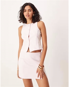 Жилет Coord на пуговицах с халтером розового цвета Asos design