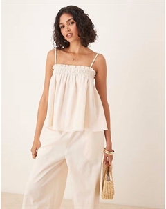 Топ со сборками кремового цвета Asos design