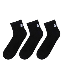 Низкие носки унисекс набор из 3 штук черные Under armour