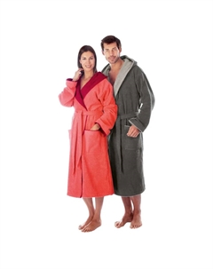 Унисекс-халат Cairo, идеален для сауны и спа, гостиничный халат, утренний халат 1 шт., с капюшоном, с эффектом двойной ткани, серый Egeria