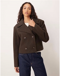 Короткий деловой тренчкот шоколадного цвета Asos design