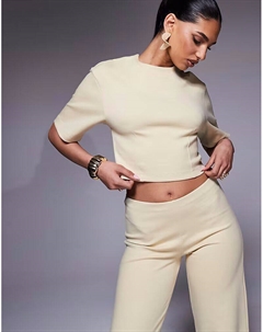 Футболка интерлок с коротким рукавом лимонного цвета Asos design