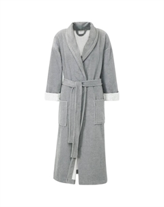 Унисекс халат Турин, идеально для сауны и СПА, гостиничный халат, утренний халат 1 шт., для женщин и мужчин, с поясом и двумя накладными карманами, длинный, серебристый Gözze