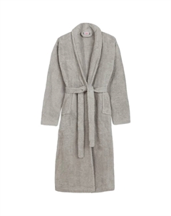 Модный халат Bathrobe uni Набор: 1x халат, 1 шт., с шалевым воротником, поясом, карманами, для женщин и мужчин, велюр, блестящий, серебристо-серый Hip