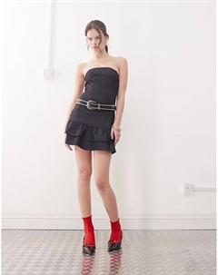 Джинсовое мини-платье Luminis цвета темного индиго Motel