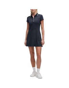Женское платье с коротким рукавом, синий/белый Lululemon