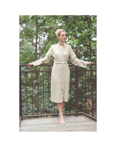 Махровый халат Unisex свободного кроя, произведен в Австрии Unisex вафельный твил, Oxford Tan Framsohn frottier