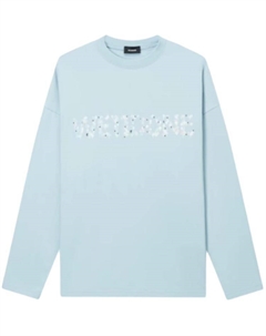 Футболка с рукавом дроп-шоулдер унисекс синяя We11done