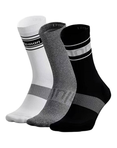 Носки до колена мужские 3 пары, черный/серый/белый Lululemon