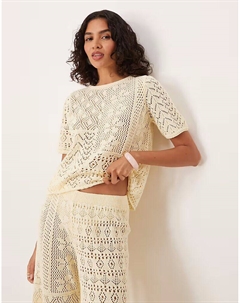 Трикотажная футболка цвета кремовый Asos design