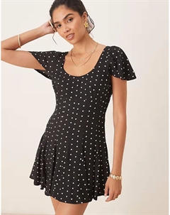 Мини-платье с подолом годе в горошек Asos design