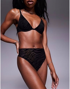 Стринги Mila с высокой талией и тигровым принтом Asos design