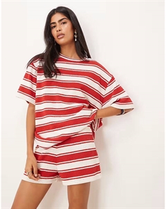 Короткие шорты в красную и белую полоску Asos design