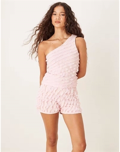 Комбинируемые шорты с рюшами нежно-розового цвета Asos design