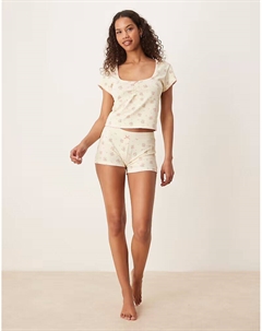 Пижамные боксеры Mix & Match с открытым поясом и мелким принтом Asos design