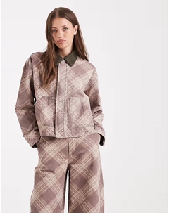 Куртка в клетку с потертостями Asos design