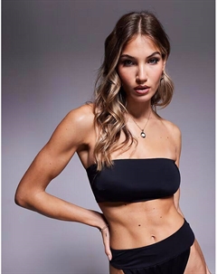 Элегантный бикини-топ-бандо Maya черного цвета, сочетаемый и комбинируемый Asos design