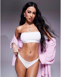 Бикини-стринги Maya, комбинируемые и сочетаемые, с высоким вырезом бедра, белого цвета Asos design