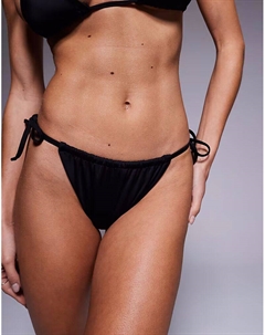 Черные плавки бикини Maya с завязками по бокам, комбинированные Asos design