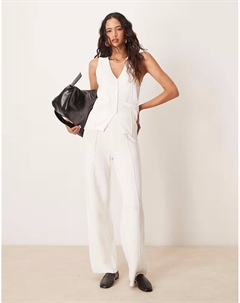 Широкие трикотажные брюки белого цвета Asos design