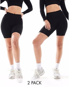 Комплект из 2 базовых леггинсов Hourglass черного цвета Asos design