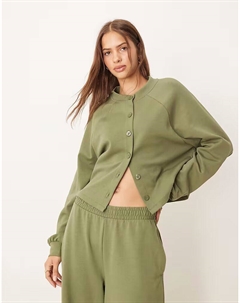 Кардиган интерлок цвета хаки Asos design