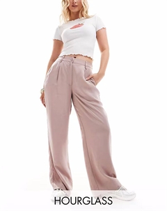 Свободные брюки прямого кроя Hourglass из стираной норки, серо-коричневый Asos design