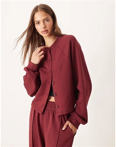 Кардиган интерлок бордового цвета Asos design