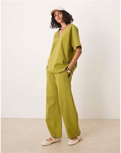 Спортивные брюки-бочонки Interlock цвета хаки Asos design