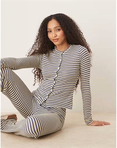 Вязаный кардиган в сине-желтую полоску Asos design