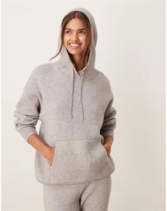 Компактная трикотажная толстовка с капюшоном серого цвета Asos design
