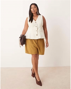 Жилет-пеплум с завышенной талией Curve цвета пахты Asos design